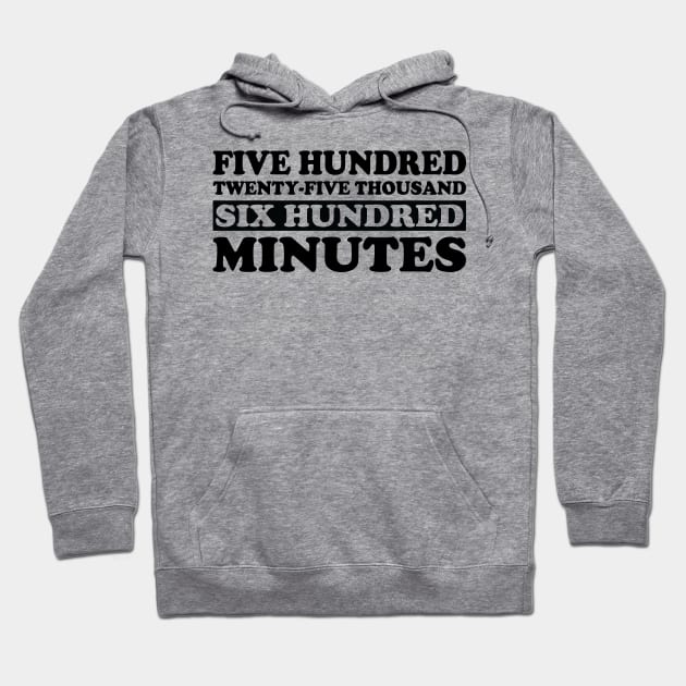 Five Hundred Twenty-five Thousand Six Hundred Minutes Rent Hoodie by Trending-Gifts